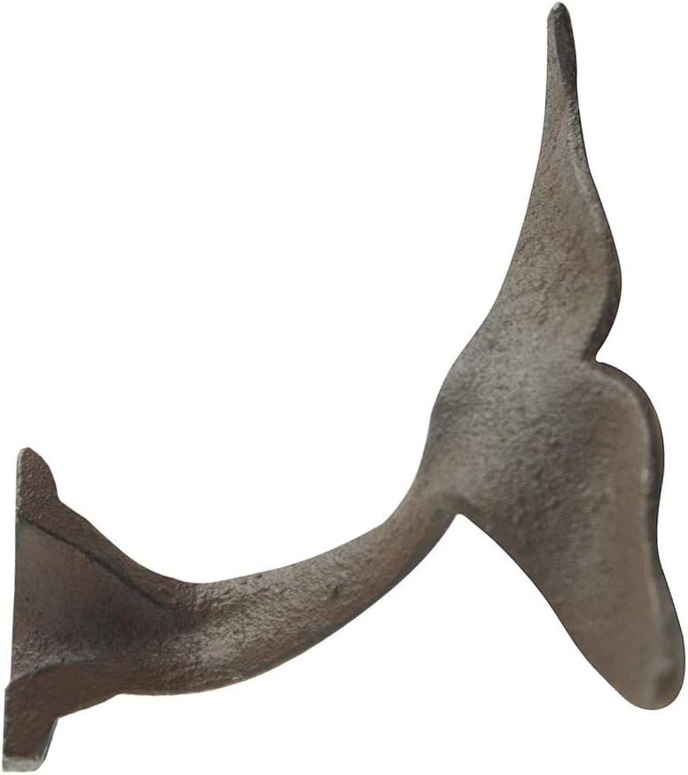TG، LLC Treasure Gurus Metal 3D Whale Tail Beach Bag Hold Towel Hook Wall Mount Rack Nautical Home Decor